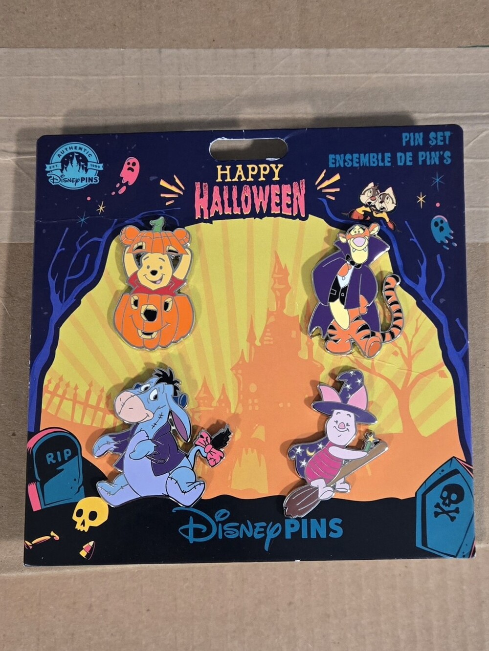 Halloween Winnie the Pooh Eeyore Piglet Tigger Pin Set,